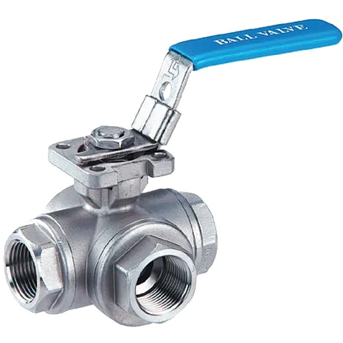 DN15 CF8M Stainless Steel 1000WOG NPT Thread T/L port Flow Direction 3 way Ball Valve