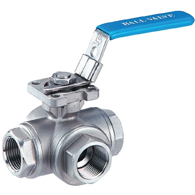 DN15 CF8M Stainless Steel 1000WOG NPT Thread T/L port Flow Direction 3 way Ball Valve