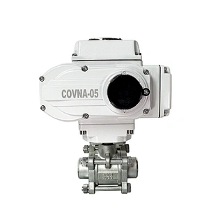 COVNA DN50 2 inch 2 Way 3PCS 1000 WOG 24V DC 304 Stainless Steel Electric Actuated Full Welded Ball Valve