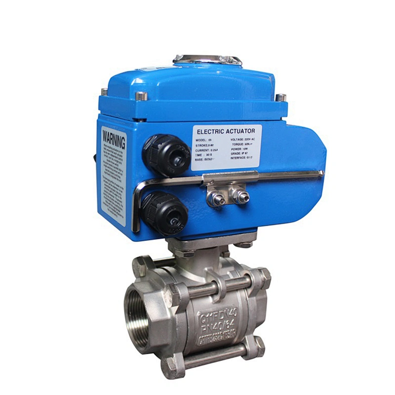 Electric Actuator 3 inch Brass Stainless Steel 3 Way Ball Valve