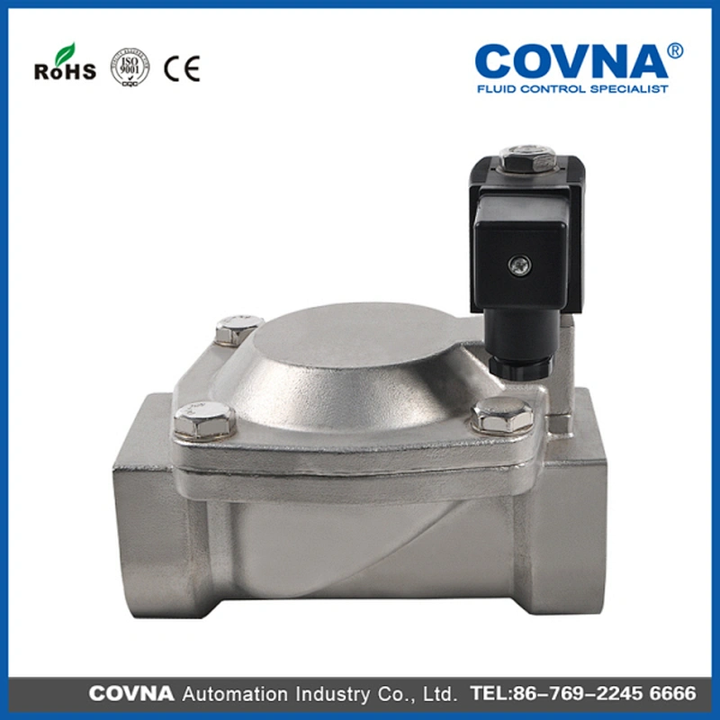 N/O Stainless Steel Electromagnetic Solenoid Water Valve 2 Way Direct Drive Large