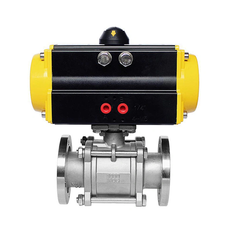 COVNA DN50 2 inch 2 Way 1000 WOG 316 Stainless Steel Vacuum Ball Valve with Pneumatic Actuator