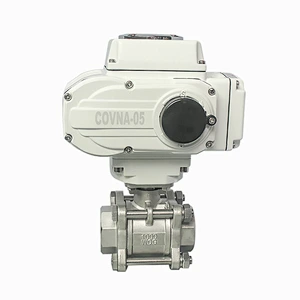 COVNA 2 Way Fully Welded 12V DC NPT Thread CF8M Stainless Steel Electric Actuated Ball Valve