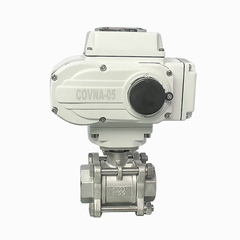 COVNA 2 Way Fully Welded 12V DC NPT Thread CF8M Stainless Steel Electric Actuated Ball Valve