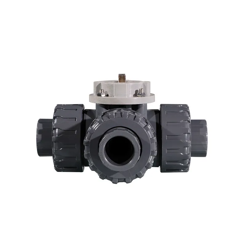 COVNA DN50 2 inch 3 Way T Port 220V AC PVC True Union Ball Valve with On Off Electric Actuator