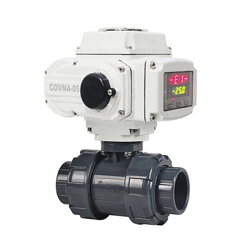 AC220V 4-20mA Intelligent Electronic Water Flow Control 2 Way UPVC Ball Valve