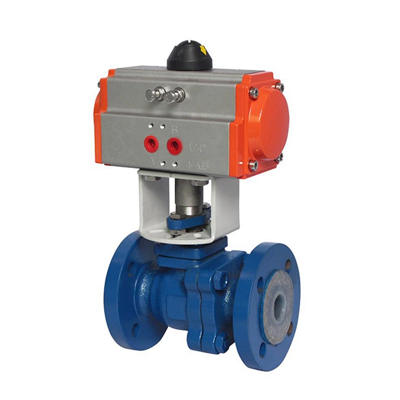 COVNA PN40 Cast Iron Heat Resistant Ball Valve with Pneumatic Actuator