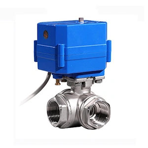 1/2 inch 3 Way L Port 24V DC CR2 2 Wire Auto Return Brass Electric Water Flow Control Valve