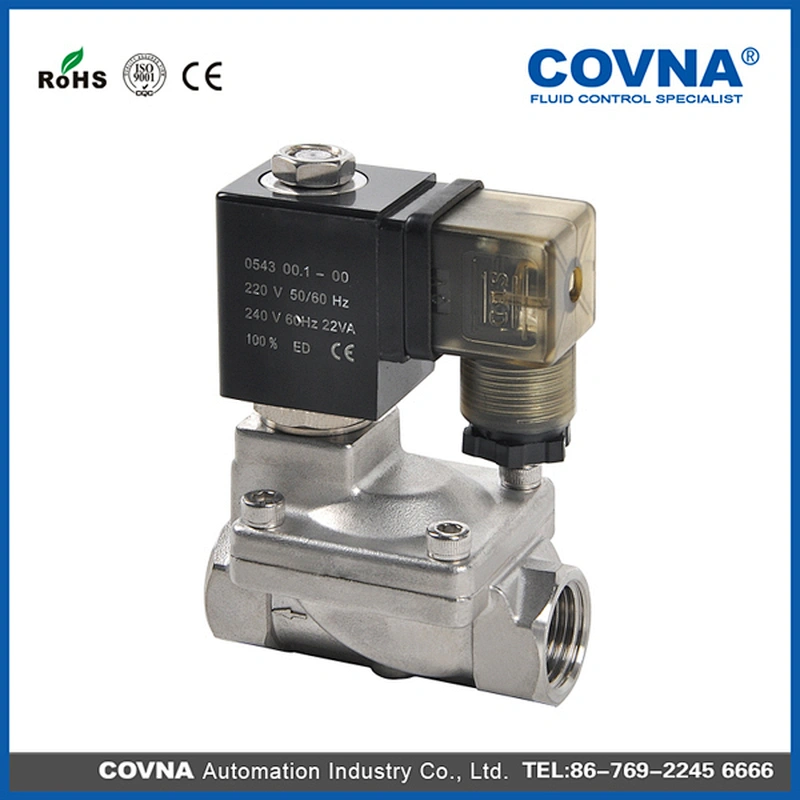 N/O Stainless Steel Electromagnetic Solenoid Water Valve 2 Way Direct Drive Large