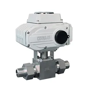 COVNA DN40 1.5 inch 2 Way 24 Volt 5000 PSI High Pressure Stainless Steel Ball Valve with Electric Drive