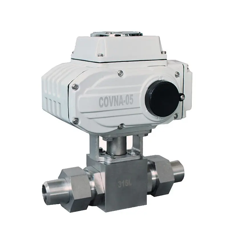 COVNA DN40 1.5 inch 2 Way 24 Volt 5000 PSI High Pressure Stainless Steel Ball Valve with Electric Drive