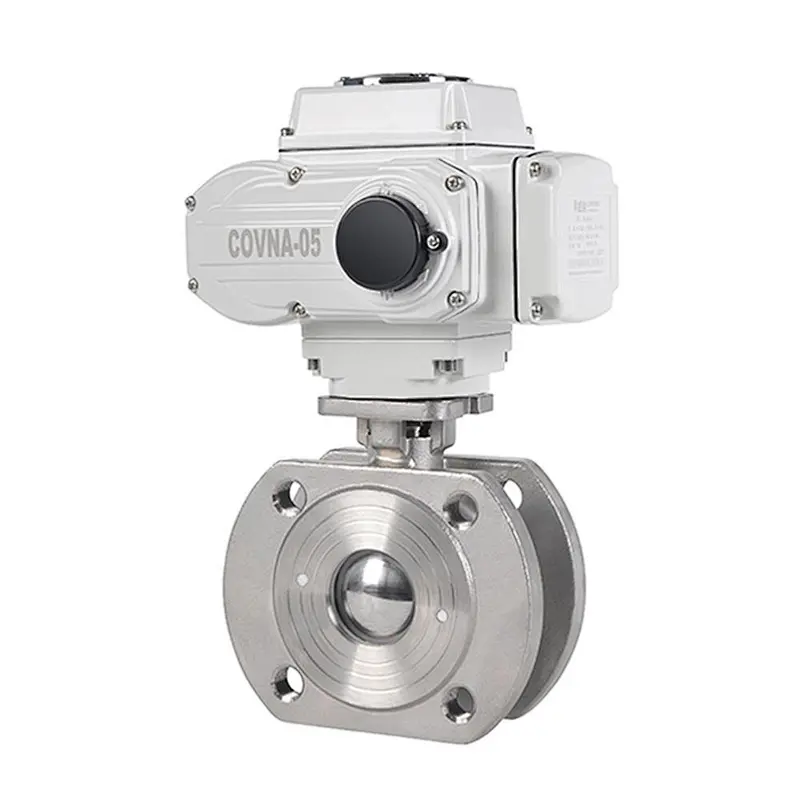 COVNA DN40 1.5 inch 24V DC Italy Wafer Type Flanged 304 Stainless Steel Motor Operated Ball Valve