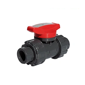 COVNA DN40 1.5 inch 2 Way Full Port Lever Operated PVC Plastic Double Union Ball Valve