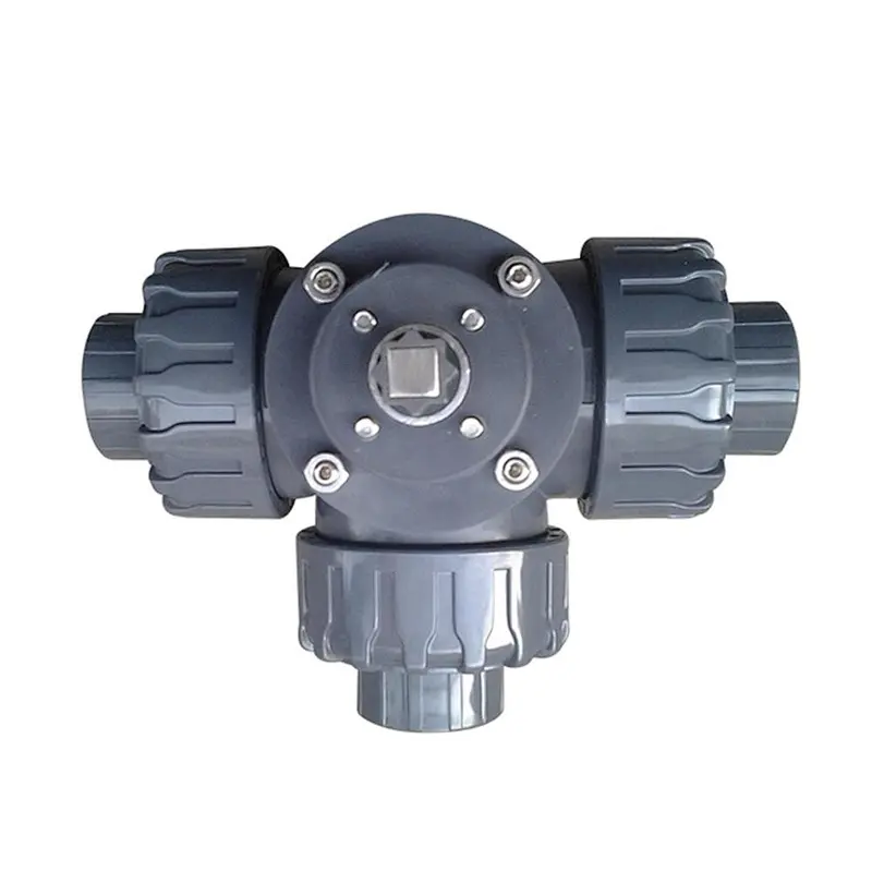 COVNA 50mm Three Way Threaded 12V PVC Plastic Motorized Ball Valve
