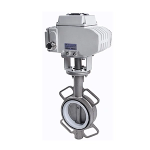 COVNA DN100 4 inch PN16 24VAC PTFE Seat Wafer Type 304 Stainless Steel Motor Operated Butterfly Valve