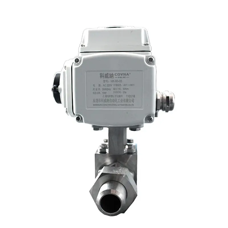 COVNA DN40 1.5 inch 2 Way 24 Volt 5000 PSI High Pressure Stainless Steel Ball Valve with Electric Drive
