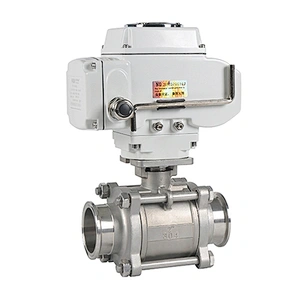 DN15 AC220v Electronic actuator clamp 2 way sanitary stainless steel ball valve