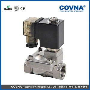 N/O Stainless Steel Electromagnetic Solenoid Water Valve 2 Way Direct Drive Large