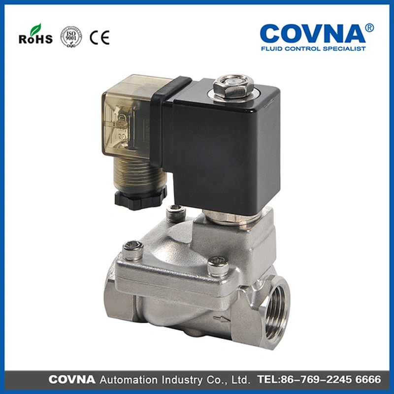 N/O Stainless Steel Electromagnetic Solenoid Water Valve 2 Way Direct Drive Large