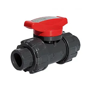 COVNA DN15 1/2 inch 2 Way Full Port Lever Operated PVC Plastic True Union Ball Valve