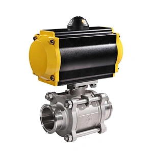 1/2 inch 2 Way 3PC 1000WOG Tri Clamp Stainless Steel Spring Return Pneumatic Actuator Ball Valve