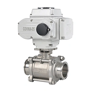 COVNA DN40 1.5 inch 2 Way 3PC 1000 WOG 12V DC 316 Stainless Steel Electric Actuated Ball Valve