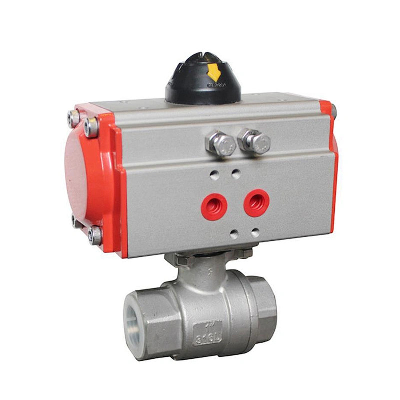 CF8M Stainless Steel 2PC Double Acting Pneumatic Valve Actuator Ball Valve