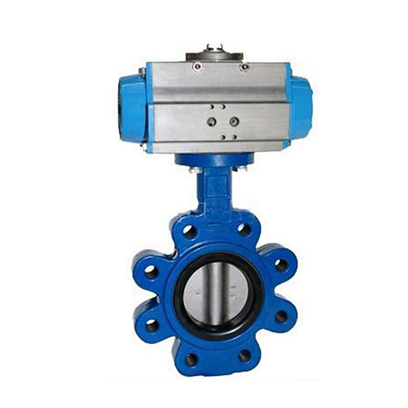 DN80 ANSI Class 300 EPDM Semi Lug Style Cast Steel Pneumatic Actuated Butterfly Valve