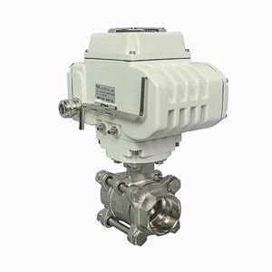 COVNA 2 Way Fully Welded 12V DC NPT Thread CF8M Stainless Steel Electric Actuated Ball Valve