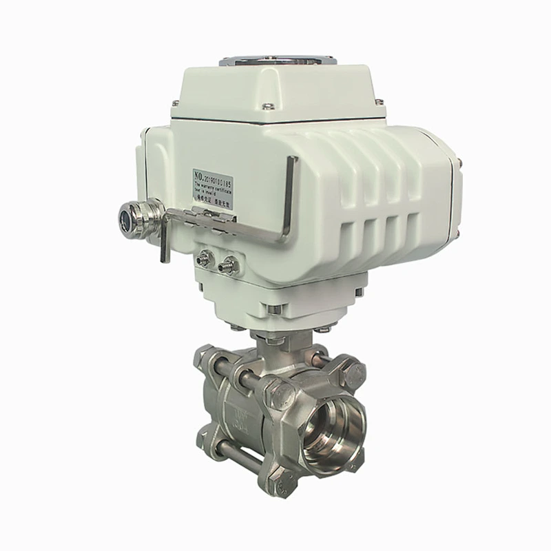 COVNA 2 Way Fully Welded 12V DC NPT Thread CF8M Stainless Steel Electric Actuated Ball Valve