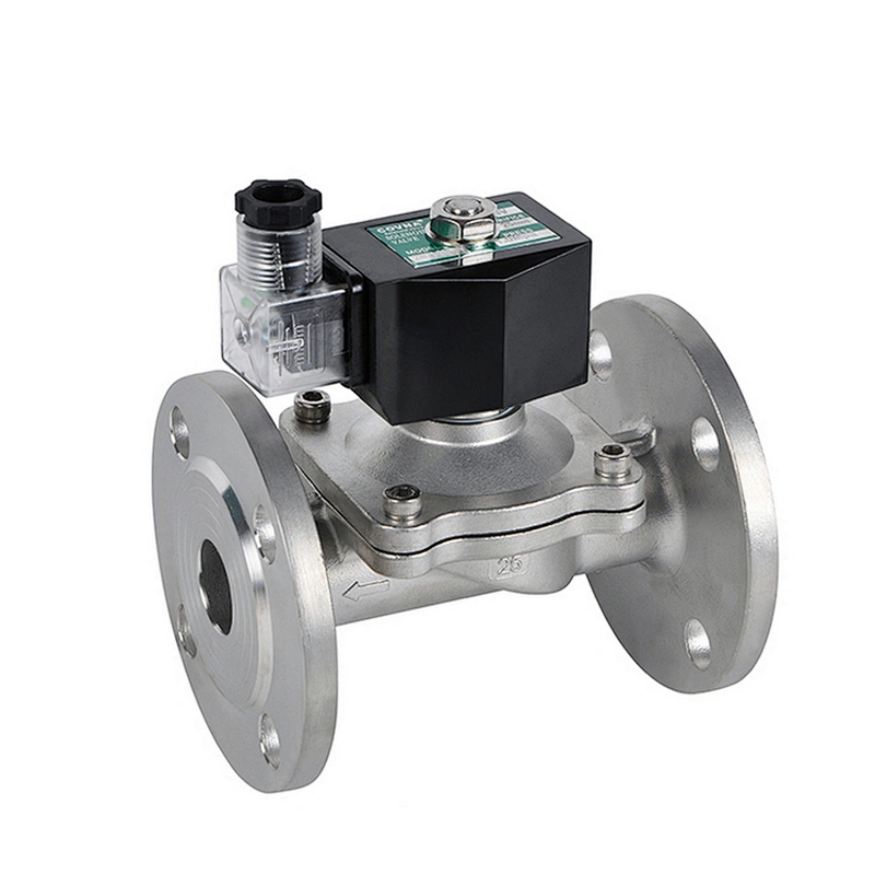 220V AC Stainless Steel LPG Flange Solenoid Valve Gas Air Water