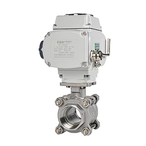 12V 24V 220V 3 PCS Stainless Steel On Off Type Electric Actuator Motorized Water Flow Control Ball Valve