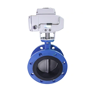 4 inch Double Flange Ductile Iron Electric Actuator Butterfly Valve
