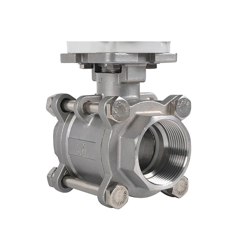 COVNA 50mm 2 inch 2 Way 3 Piece 1000 WOG 220V AC 316 Stainless Steel Electric Actuated Ball Valve