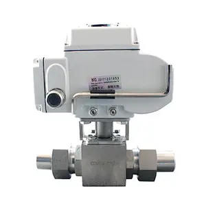 COVNA DN40 1.5 inch 2 Way 24 Volt 5000 PSI High Pressure Stainless Steel Ball Valve with Electric Drive
