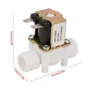 1/4 inch 2 Way 12VDC Normally Closed PP Plastic Washing Machine Mini Solenoid Valve Water Inlet Valve