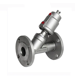 Steam Control Double Acting 1/2 inch SS Flanged Pneumatic Actuator Angle Seat Valve
