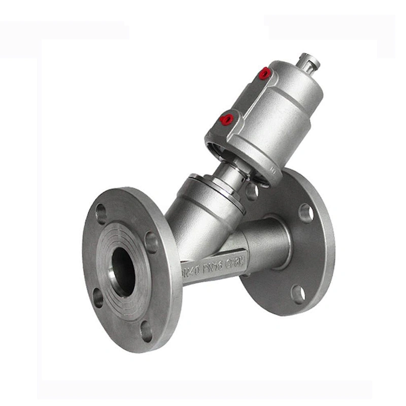 Steam Control Double Acting 1/2 inch SS Flanged Pneumatic Actuator Angle Seat Valve