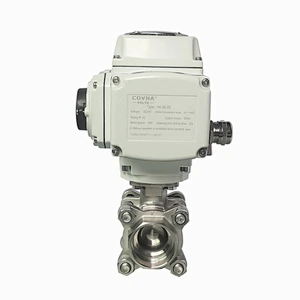 COVNA 2 Way Fully Welded 12V DC NPT Thread CF8M Stainless Steel Electric Actuated Ball Valve