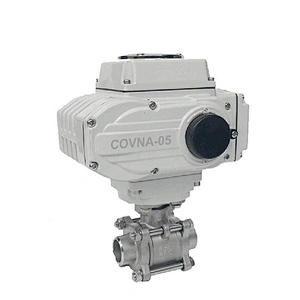 COVNA DN50 2 inch 2 Way 3PCS 1000 WOG 24V DC 304 Stainless Steel Electric Actuated Full Welded Ball Valve