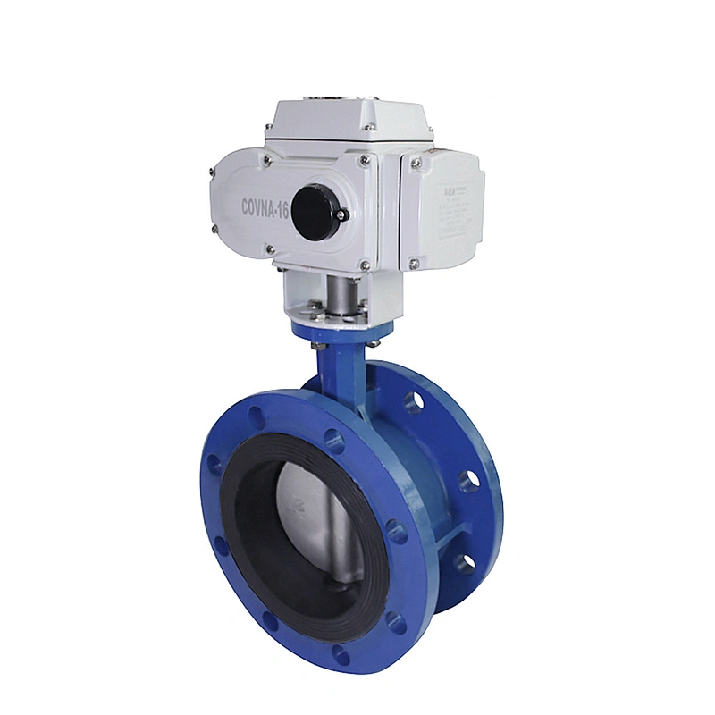 COVNA DN80 3 inch PN16 24 Volt EPDM Rubber Seat Double Flange Type Ductile Iron Motor Operated Butterfly Valve