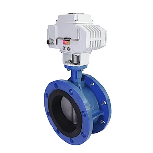 COVNA DN80 3 inch PN16 24 Volt EPDM Rubber Seat Double Flange Type Ductile Iron Motor Operated Butterfly Valve