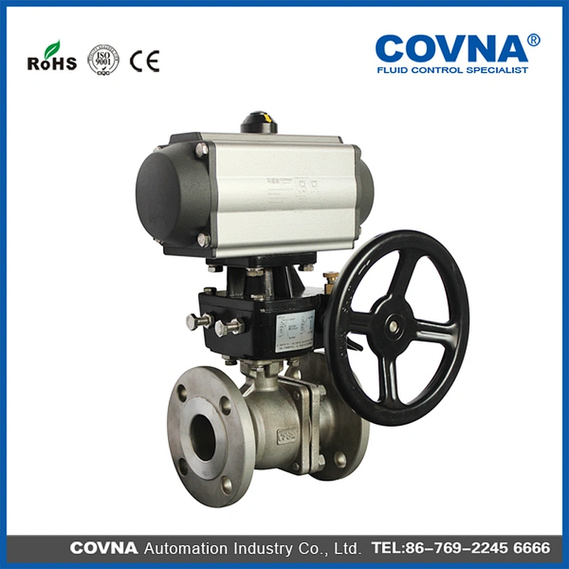 Pneumatic Flange Ball Valve with Gear Box