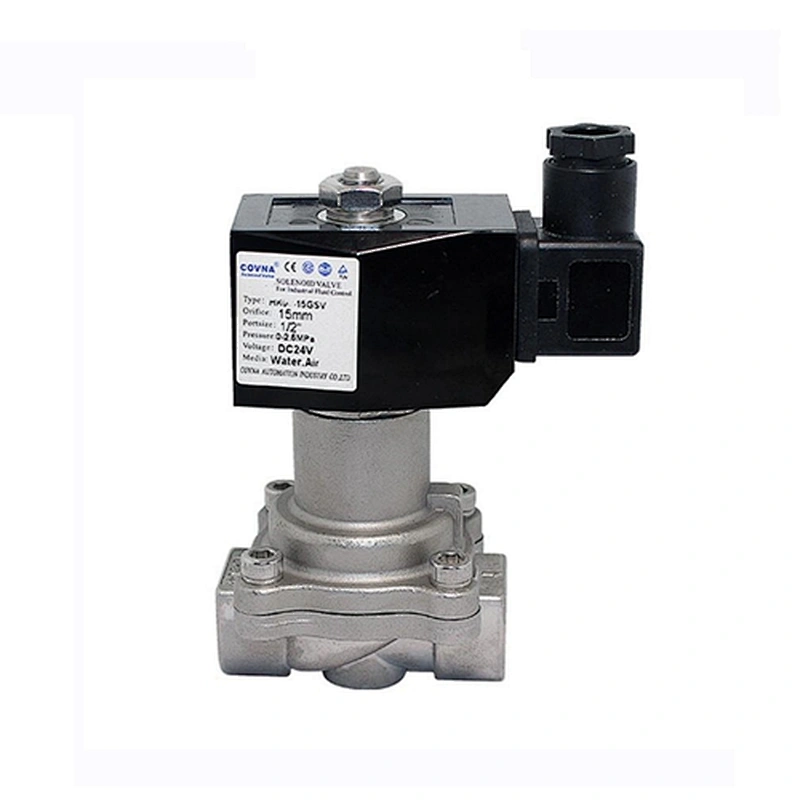 COVNA HK08  DN15 1/2 inch 2 Way 12V DC Normally Closed Stainless Steel High Temperature and high pressure Solenoid Valve