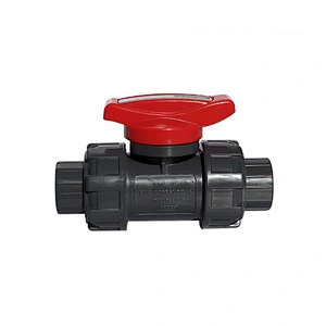 COVNA DN40 1.5 inch 2 Way Full Port Lever Operated PVC Plastic Double Union Ball Valve