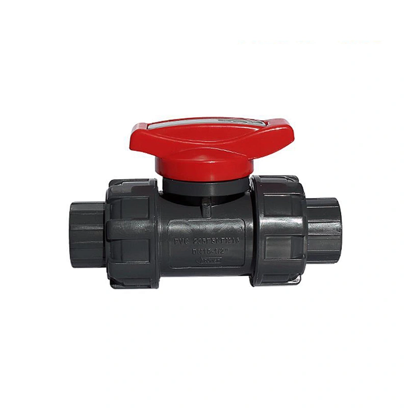 COVNA DN40 1.5 inch 2 Way Full Port Lever Operated PVC Plastic Double Union Ball Valve