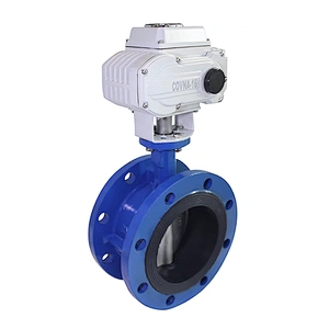 COVNA DN80 3 inch PN16 24 Volt EPDM Rubber Seat Double Flange Type Ductile Iron Motor Operated Butterfly Valve