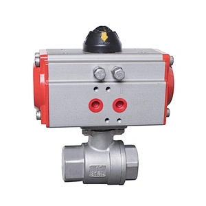 COVNA DN15 1/2 inch 2 Way Female Thread 316 Stainless Steel Double Acting Pneumatic Actuator Ball Valve