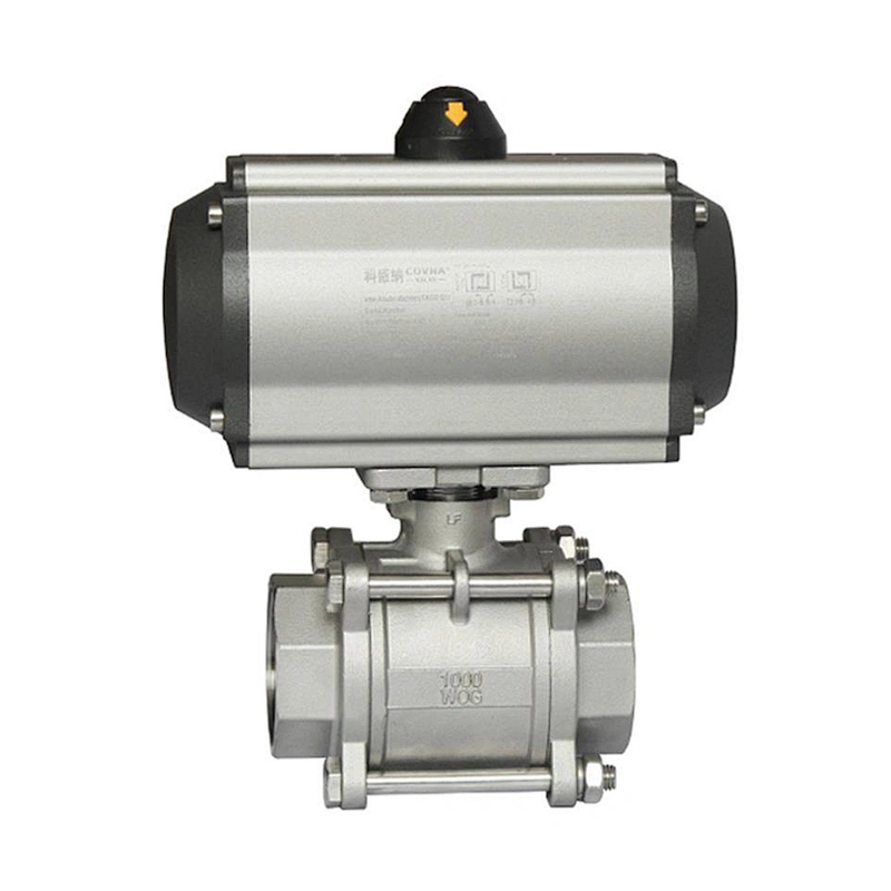 COVNA DN25 1 inch 2 Way 3PC 1000 WOG 316 Stainless Steel Single Acting Pneumatic Actuator Steam Ball Valve