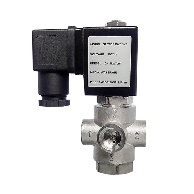 COVNA DN8 1/4 inch 3/2 Way 220V AC Universal Operation Direct Acting Stainless Steel Mini Water Solenoid Valve